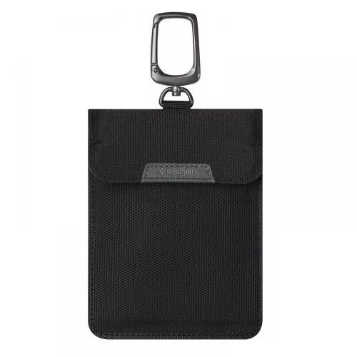 Spigen Faraday RFID blokkoló kulcstartó tok / táska, fekete (autó kulcshoz)