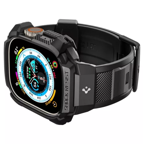 Spigen Rugged Armor Pro Apple Watch Ultra 4 / 3 / 2 / 1 49mm tok / szíj, fekete