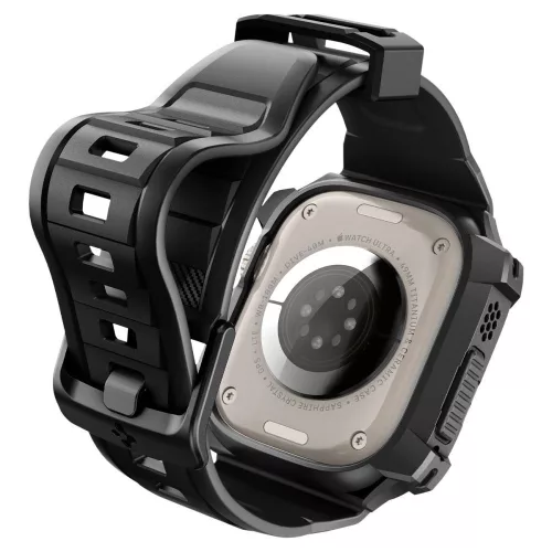Spigen Rugged Armor Pro Apple Watch Ultra 4 / 3 / 2 / 1 49mm tok / szíj, fekete