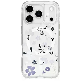   Uniq Coehl Amara Apple iPhone 17 Pro mágneses tok, MagSafe, átlátszó-lila (virág minta)