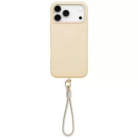   Uniq Coehl Serina Apple iPhone 17 Pro Max mágneses tok, MagSafe, csuklópánttal, bézs