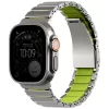 Uniq Strova Flex Apple Watch állítható szíj, 49/46/45/44MM, fém, ezüst-lime