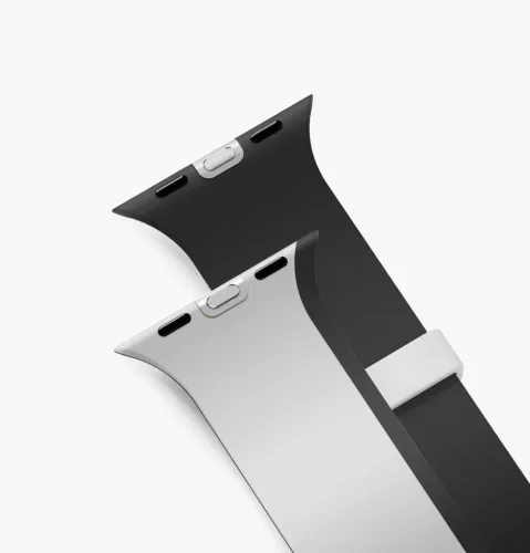 Uniq Revix IV Premium Apple Watch Ultra 4 / 3 / 2 / 1 / SE / 12 / 11 / 10 / 9 / 8 (44/45/46/49mm) mágneses szíj, szürke-fekete