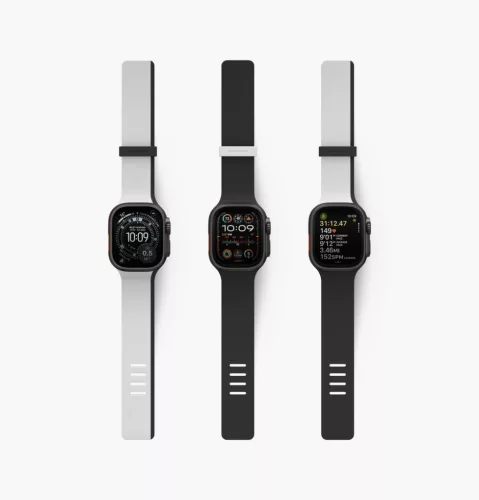 Uniq Revix IV Premium Apple Watch Ultra 4 / 3 / 2 / 1 / SE / 12 / 11 / 10 / 9 / 8 (44/45/46/49mm) mágneses szíj, szürke-fekete