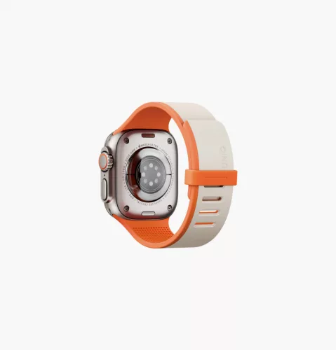 Uniq Revix IV Premium Apple Watch Ultra 4 / 3 / 2 / 1 / SE / 12 / 11 / 10 / 9 / 8 (44/45/46/49mm) mágneses szíj, narancs-szürke