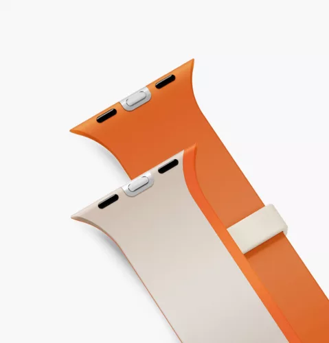 Uniq Revix IV Premium Apple Watch Ultra 4 / 3 / 2 / 1 / SE / 12 / 11 / 10 / 9 / 8 (44/45/46/49mm) mágneses szíj, narancs-szürke