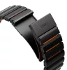 Uniq Strova Flex Apple Watch állítható szíj, 49/46/45/44MM, fém, fekete-narancs
