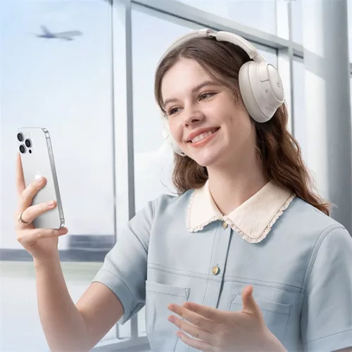 Baseus Bass BH1 bluetooth fejhallgató, aktív zajszűréssel ANC, fehér