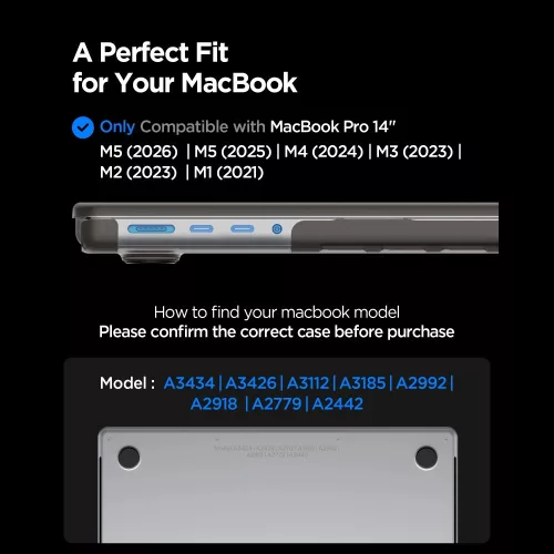 Spigen Airskin Apple Macbook Pro 16 M1-M5 / M5 Pro-M5 Pro Max 2021-2026 tok, Frost Black, fekete