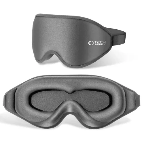 Tech-Protect EyeShade alvómaszk / szemfedő memóriahabbal, állítható pánttal, szürke