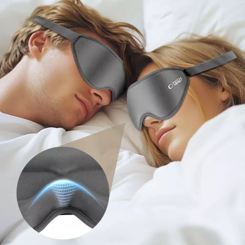 Tech-Protect EyeShade alvómaszk / szemfedő memóriahabbal, állítható pánttal, szürke