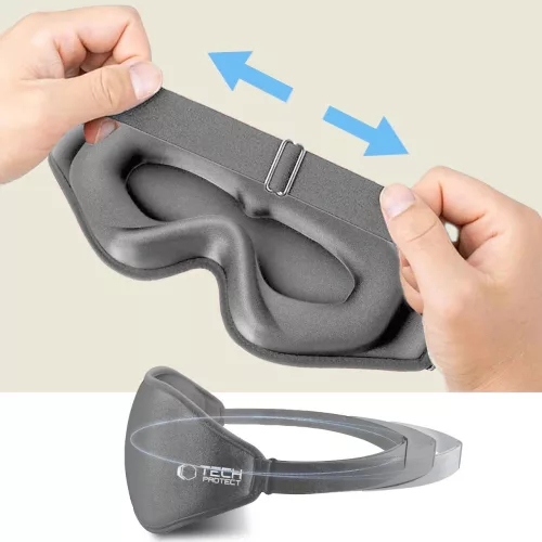 Tech-Protect EyeShade alvómaszk / szemfedő memóriahabbal, állítható pánttal, szürke