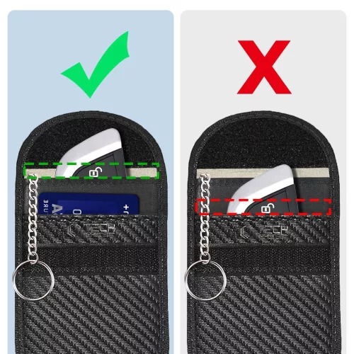 Tech-Protect KLR100 RFID blokkoló kulcstartó tok / táska, Carbon, fekete (autó kulcshoz, bankkártyához)
