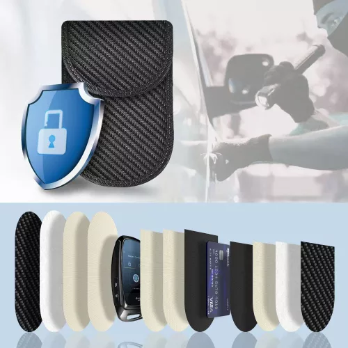 Tech-Protect KLR100 RFID blokkoló kulcstartó tok / táska, Carbon, fekete (autó kulcshoz, bankkártyához)