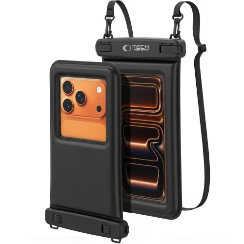 Tech-Protect UWC7 univerzális vízálló telefon tok, 6.9", fekete