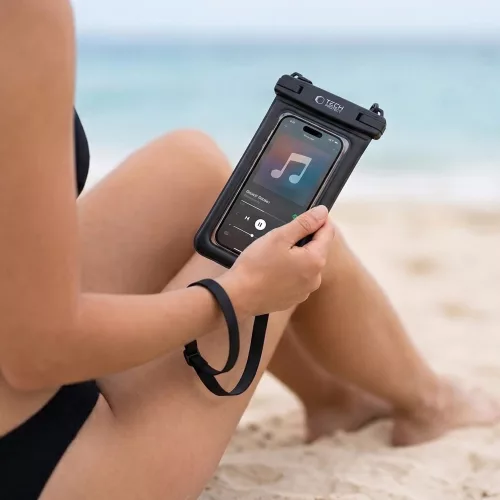 Tech-Protect UWC7 univerzális vízálló telefon tok, 6.9", fekete