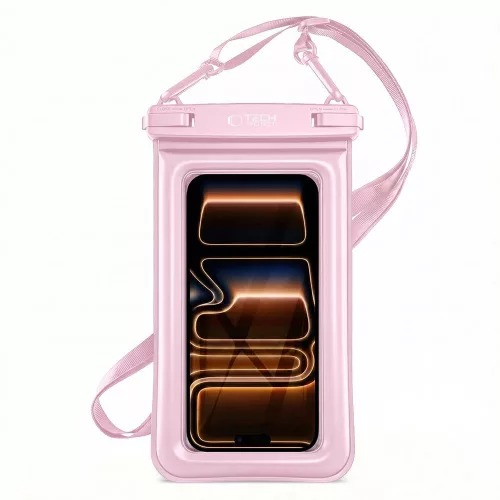 Tech-Protect UWC7 univerzális vízálló telefon tok, 6.9", rózsaszín