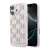 Karl Lagerfeld PU Perforated Monogram Apple iPhone 17 mágneses tok, MagSafe, rózsaszín-arany