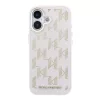 Karl Lagerfeld PU Perforated Monogram Apple iPhone 17 mágneses tok, MagSafe, rózsaszín-arany