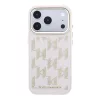 Karl Lagerfeld PU Perforated Monogram Apple iPhone 17 Pro Max mágneses tok, MagSafe, rózsaszín-arany