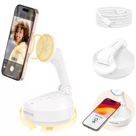   Comitok Mota asztali telefon tartó, iPhone, MagSafe, Tripod, arckövetéssel, fehér