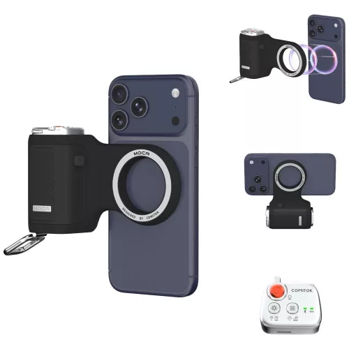 Comitok Moca telefon tartó fényképezéshez, MagSafe, IOS kompatibilis, fekete