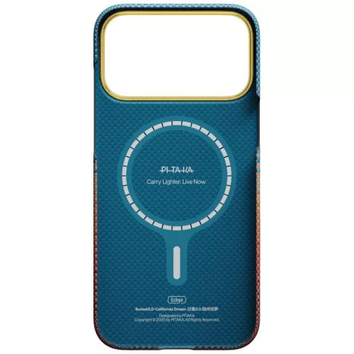 Pitaka Edge Apple iPhone 18 Pro / 17 Pro hátlap tok, MagSafe, Aramid, sunset (California Dream 02)