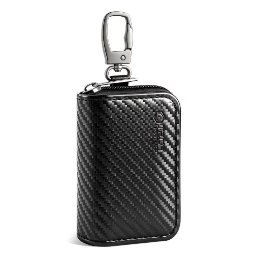 Tech-Protect KLR300 RFID blokkoló tartó / táska, Carbon, fekete (autó kulcshoz)