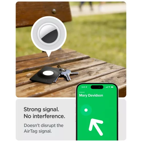 Spigen Airfit Apple AirTag 1 / 2 tok, Airtag tartó szett, fekete (2db)