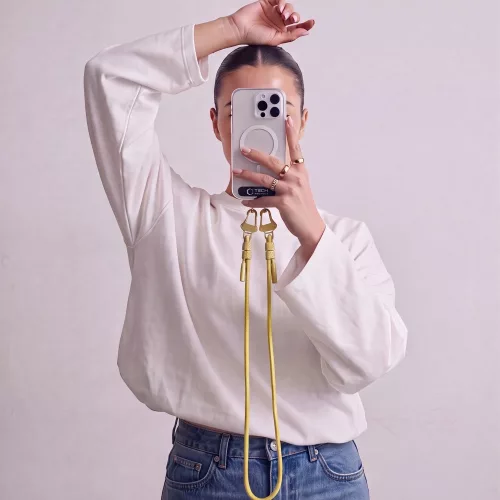 Tech-Protect C5SD vállpánt, telefonra rögzíthető, kanári sárga (crossbody pánt)