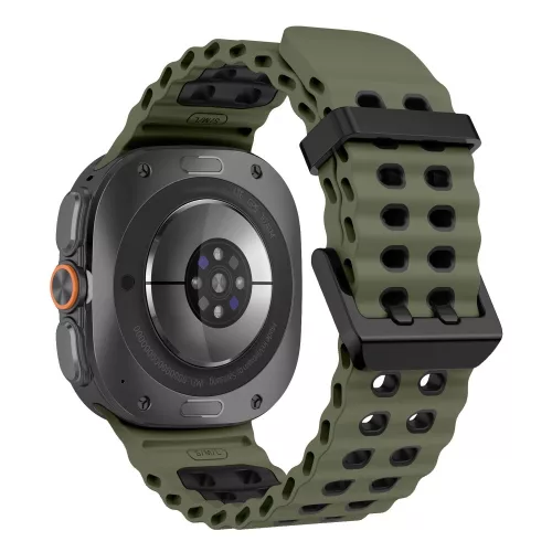 Tech-Protect IconBand Pro Samsung Galaxy Watch Ultra 2024 / 2026 (47mm) szilikon szíj, zöld-fekete