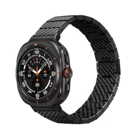   Pitaka Carbon Samsung Galaxy Watch Ultra 2024 / 2025 / 2026 (47mm) szíj, Carbon Fiber, fekete