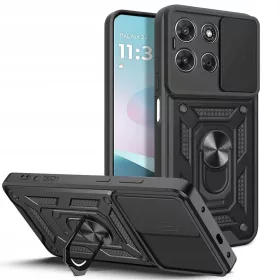   Tech-Protect Camshield Pro Motorola G67 / G77 / G87 strapabíró tok kameravédelemmel, kitámasztóval, fekete