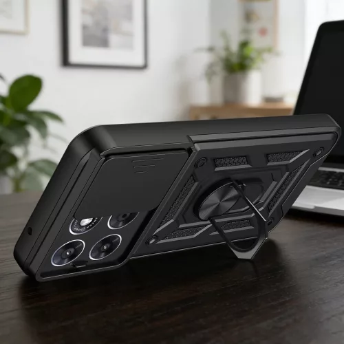 Tech-Protect Camshield Pro Motorola G67 / G77 / G87 strapabíró tok kameravédelemmel, kitámasztóval, fekete