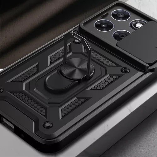 Tech-Protect Camshield Pro Motorola G67 / G77 / G87 strapabíró tok kameravédelemmel, kitámasztóval, fekete