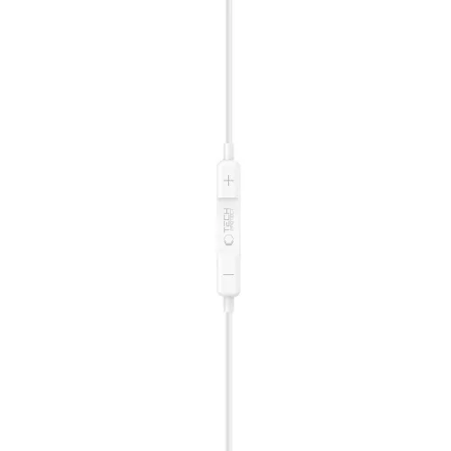 Tech-Protect UltraBoost G3 USB-C vezetékes fülhallgató hangerőszabályzóval, mikrofonnal, fehér
