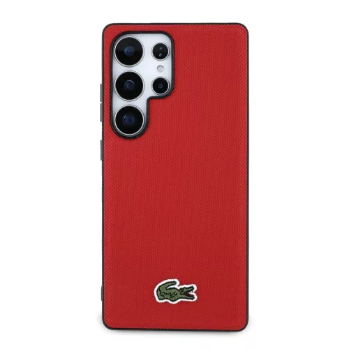Lacoste Iconic Petit Pique Woven Logo Samsung Galaxy S25 Ultra MagSafe tok, piros