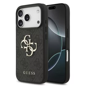   Guess PU 4G Metal Logo Apple iPhone 18 Pro / iPhone 17 Pro hátlap tok, fekete