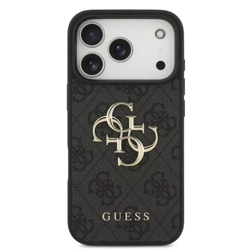 Guess PU 4G Metal Logo Apple iPhone 18 Pro / iPhone 17 Pro hátlap tok, fekete