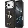Guess PU Fixed Glitter 4G Metal Logo Apple iPhone 18 Pro / iPhone 17 Pro hátlap tok, fekete