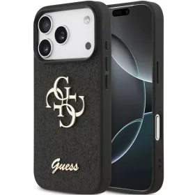   Guess PU Fixed Glitter 4G Metal Logo Apple iPhone 18 Pro / iPhone 17 Pro hátlap tok, fekete