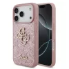Guess PU Fixed Glitter 4G Metal Logo Apple iPhone 18 Pro / iPhone 17 Pro hátlap tok, rózsaszín