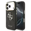 Guess PU Leather 4G Metal Logo Gold Frame Apple iPhone 18 Pro Max hátlap tok, fekete