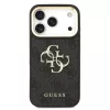 Guess PU Leather 4G Metal Logo Gold Frame Apple iPhone 18 Pro Max hátlap tok, fekete