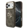 Guess PU Leather 4G Metal Logo Gold Frame Apple iPhone 18 Pro Max hátlap tok, barna