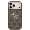 Guess PU Leather 4G Metal Logo Gold Frame Apple iPhone 18 Pro Max hátlap tok, barna