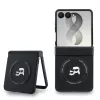 Karl Lagerfeld PU Karl and Choupette Heads Samsung Galaxy Z Flip 8 hátlap tok, MagSafe, fekete