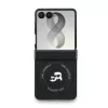 Karl Lagerfeld PU Karl and Choupette Heads Samsung Galaxy Z Flip 8 hátlap tok, MagSafe, fekete