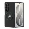 Karl Lagerfeld PU Karl and Choupette Heads Samsung Galaxy Z Fold 8 Ultra hátlap tok, MagSafe, fekete