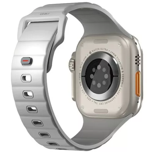 Uniq Stride Apple Watch 44/45/46/49mm gumis szilikon szíj, szürke